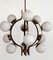 Lustre Mid-Century en Laiton et Verre Opalin de Stilnovo, Italie, 1950s 1