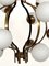 Lustre Mid-Century en Laiton et Verre Opalin de Stilnovo, Italie, 1950s 14