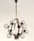 Lustre Mid-Century en Laiton et Verre Opalin de Stilnovo, Italie, 1950s 9