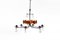 Hand-Forged Chandelier for 6 Candles with Hanging Glass Medallions in Iron and Glass by Erik Höglund for Boda Smide, Sweden, 1965, Image 1