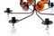 Hand-Forged Chandelier for 6 Candles with Hanging Glass Medallions in Iron and Glass by Erik Höglund for Boda Smide, Sweden, 1965, Image 8