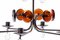 Hand-Forged Chandelier for 6 Candles with Hanging Glass Medallions in Iron and Glass by Erik Höglund for Boda Smide, Sweden, 1965, Image 4