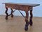 Spanish Console Table with Two Carved Drawers and Iron Stretcher, 1890s 4
