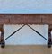 Spanish Console Table with Two Carved Drawers and Iron Stretcher, 1890s 5