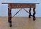 Spanish Console Table with Two Carved Drawers and Iron Stretcher, 1890s 2