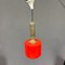 Red Glass Pendant Lamp from Stilnovo, 1950s, Image 2