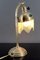 Jugendstil Tischlampe aus Messing mit Glascabochons, 1910er 7