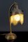 Jugendstil Tischlampe aus Messing mit Glascabochons, 1910er 3