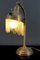 Jugendstil Tischlampe aus Messing mit Glascabochons, 1910er 4