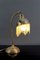 Jugendstil Tischlampe aus Messing mit Glascabochons, 1910er 1