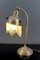 Jugendstil Tischlampe aus Messing mit Glascabochons, 1910er 5