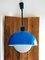 Blaue Mid-Century Vintage Hängelampe, 1970er 6