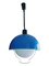 Blaue Mid-Century Vintage Hängelampe, 1970er 1