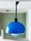 Blaue Mid-Century Vintage Hängelampe, 1970er 3