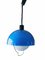 Blaue Mid-Century Vintage Hängelampe, 1970er 2
