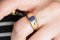 18 Karat Gold and Sapphire Bangle Ring 4