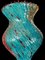 Vase en Verre Murano avec Décor Peint en Ondulations de Bottega Veneziana, 1950s 4