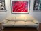 Maralunga Three-Seater Sofa in Ivory Leather by Vico Magistretti for Cassina, 1990s 1