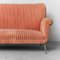 Three-Seater Sofa in Pink Velvet, 1950s, Image 2