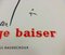 Original Vintage Le Rouge Baiser Offset Lithographie Poster mit Leinenunterlage auf Leinwand von René Gruau, 1970er 12