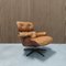 Set of Vitra Eames Lounge Chair and Ottoman in Cognac Leather by Charles and Ray Eames for Vitra, Image 1