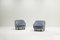 Eisblaues Mohair Sessel Set, Italien, 1950er 6