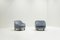 Eisblaues Mohair Sessel Set, Italien, 1950er 4