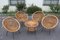Fauteuils en Rotin par Janine Abraham, 1960, Set de 5 1