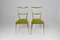 Italian Brass and Velvet Chairs in the style of Gio Ponti, 1950s, Set of 2 3