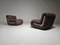 Poltrone Boomerang in lana marrone attribuite a Rodolfo Bonetto per Flexform, anni '60, set di 2, Immagine 1