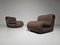 Poltrone Boomerang in lana marrone attribuite a Rodolfo Bonetto per Flexform, anni '60, set di 2, Immagine 2