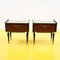 Tables de Chevet avec Plateau en Verre, 1950s, Set de 2 1