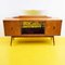 Vintage Bar Sideboard aus hellem Holz mit Spiegel, 1950er 1