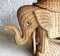Mesa de centro elefante vintage de ratán y mimbre de Vivai Del Sud, Italia, años 60, Imagen 4