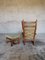 Französischer Vintage Ohrensessel und Hocker aus Eiche & Samt von Guillerme and Chambron, 1960er, 2er Set 2