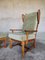 Französischer Vintage Ohrensessel und Hocker aus Eiche & Samt von Guillerme and Chambron, 1960er, 2er Set 10