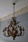 Large Mid-Century Modern Gilt Tole Eight Light Chandelier by Hans Kögl, 1970s, Image 4