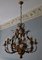 Large Mid-Century Modern Gilt Tole Eight Light Chandelier by Hans Kögl, 1970s, Image 1