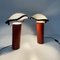 Italian Modern Red Metal and Glass Table Lamps by Cini Boeri for Artemide, 1980s, Set of 2 2