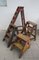 Industrial Wooden Archive Ladder, 1950s, Image 6