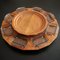 Lazy Susan Rotierendes Holztablett mit 8 Schalen aus Rauchglas, 1960er, 9 . Set 1