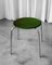 Green Stool in Chrome and Velvet, 1970s, Image 1