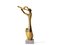 Vintage Brass Musician Sculpture on Travertine Base, 1980s 1