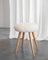 Mid-Century Hocker aus geschorenem Fell, 1950er 1