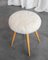 Mid-Century Hocker aus geschorenem Fell, 1950er 2