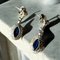 Art Deco Ohrringe mit blauen Saphiren und Diamanten in Platin gefasst, 1925, 2 . Set 6