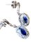 Art Deco Ohrringe mit blauen Saphiren und Diamanten in Platin gefasst, 1925, 2 . Set 1