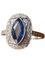 Art Deco Ring aus blauem Saphir und Diamanten in Platin gefasst, 1925 1