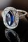 Art Deco Ring aus blauem Saphir und Diamanten in Platin gefasst, 1925 2