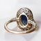 Art Deco Ring aus blauem Saphir und Diamanten in Platin gefasst, 1925 10